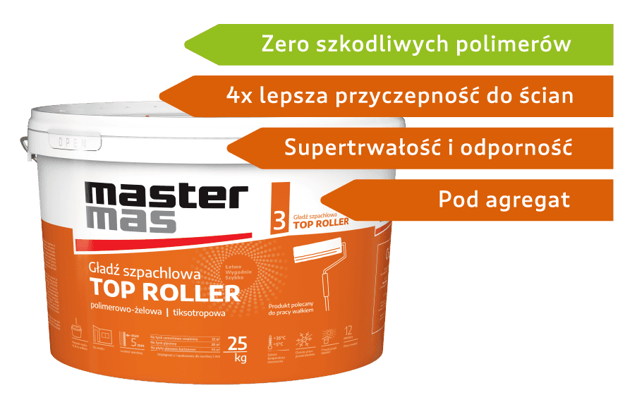 Mastermas Top Roller gładź szpachlowa 25kg