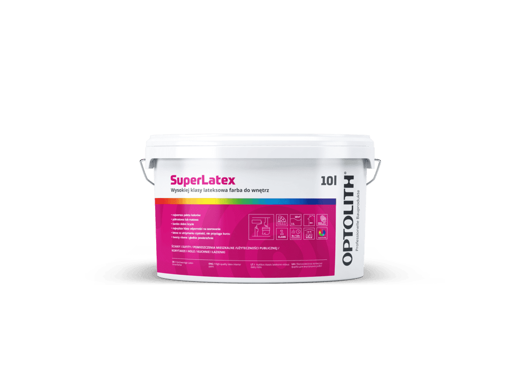 Optolith Superlatex - lateksowa farba wewnętrzna biała MAT 10l